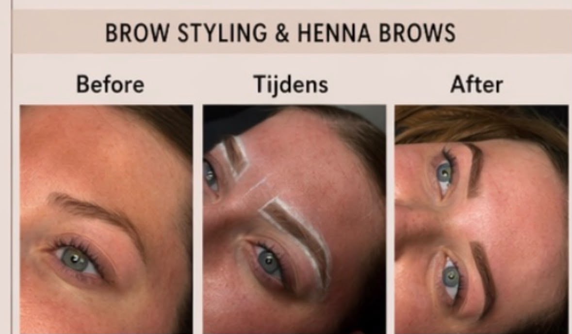Voor, tijdens en na Brow Styling en Henna Brows door Elise
